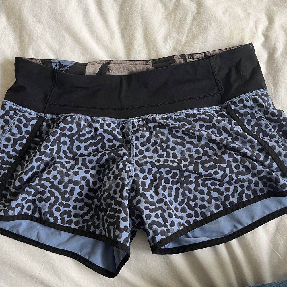 lululemon athletica Blue and Black Women Shorts